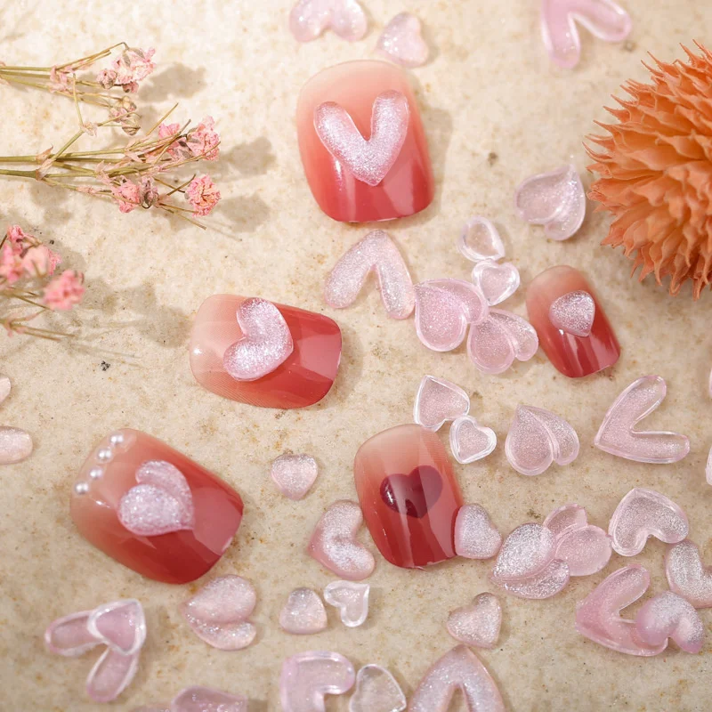 50pcs Pink Heart Shape Jewelry For Nail Art Decoration Accessory Aurora Glossy Glass Nail Rhinestone Charms Resin Love Nail Tips
50pcs Pink Heart Shape Jewelry For Nail Art Decoration Accessory Aurora Glossy Glass Nail Rhinestone Charms Resin Love Nail Tips
