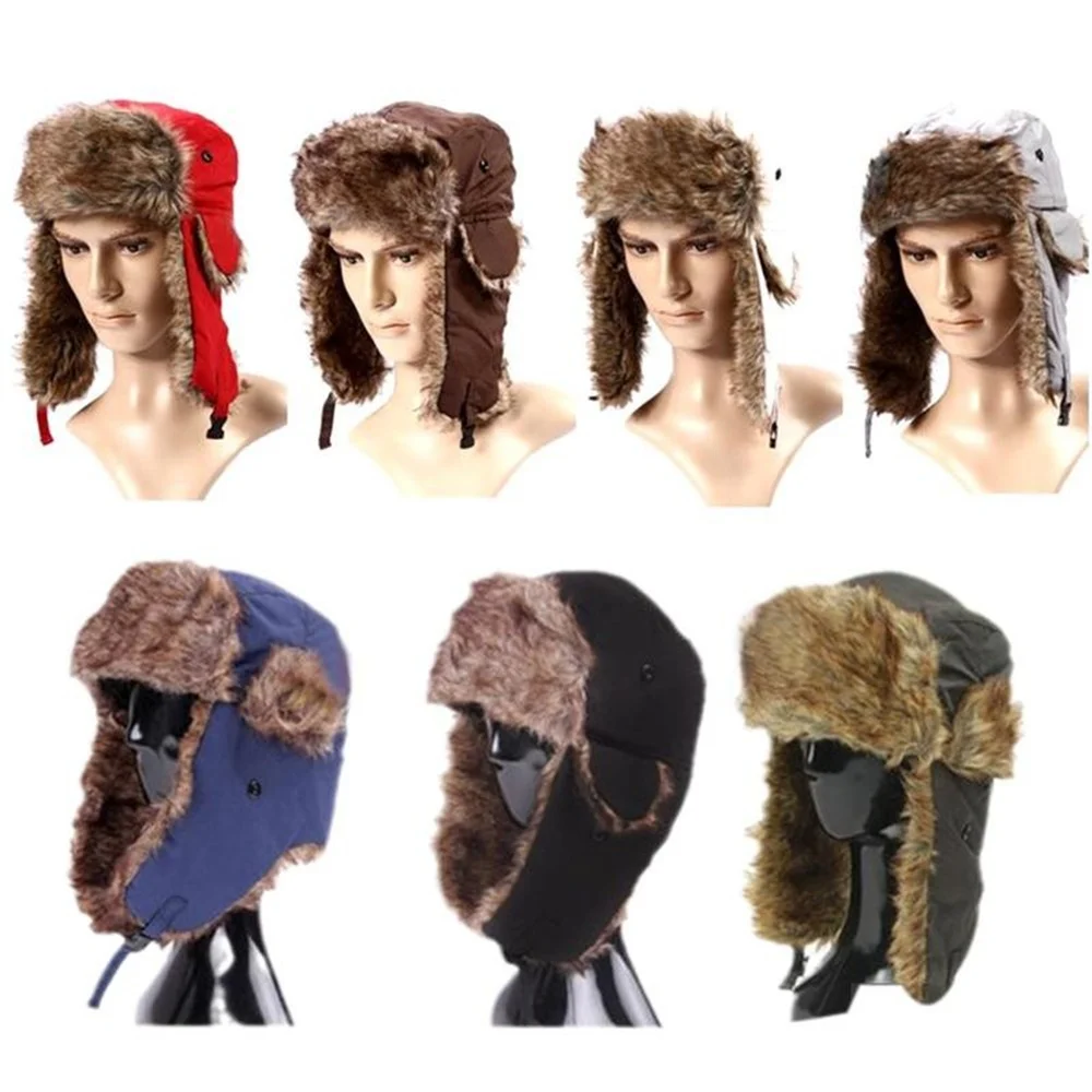 Men's Winter Trapper Aviator Trooper Earflap Warm Russian Waterproof Ski Hat Bomber Cap Russian Warm Ear Protectors Hats
Men's Winter Trapper Aviator Trooper Earflap Warm Russian Waterproof Ski Hat Bomber Cap Russian Warm Ear Protectors Hats