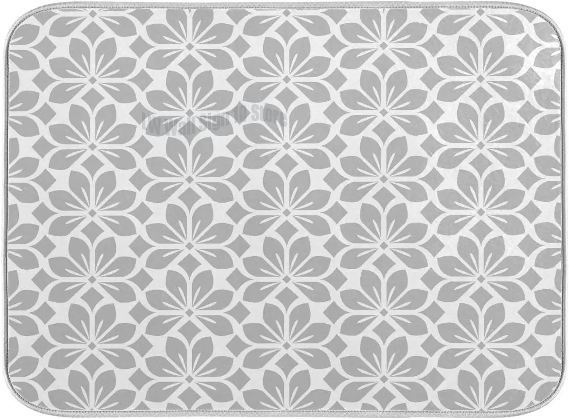 Grey and White Flowers Leaves Dish Drying Mat for Kitchen Geometric Leaf Floral Pattern Gray Dishes Pad Dish Drainer Rack Mats
Grey and White Flowers Leaves Dish Drying Mat for Kitchen Geometric Leaf Floral Pattern Gray Dishes Pad Dish Drainer Rack Mats