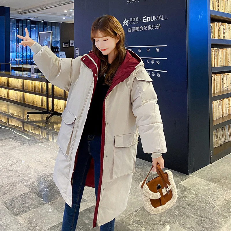 Winter Parka Down Cotton Jacket Female In The New Long Winter Jacket Winter 2022 Loose Big Yards Hooded Thickening Warm Coat
Winter Parka Down Cotton Jacket Female In The New Long Winter Jacket Winter 2022 Loose Big Yards Hooded Thickening Warm Coat