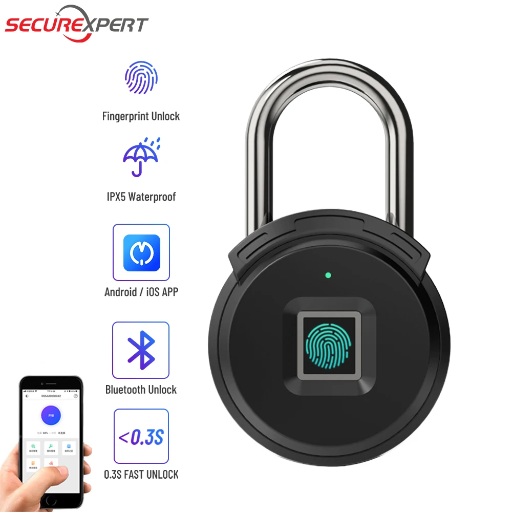 Fingerprint Lock Bluetooth Mobile APP Smart Padlock With Keyless Water Resistant Suitable For Gym Sports Bike School Storage
Fingerprint Lock Bluetooth Mobile APP Smart Padlock With Keyless Water Resistant Suitable For Gym Sports Bike School Storage