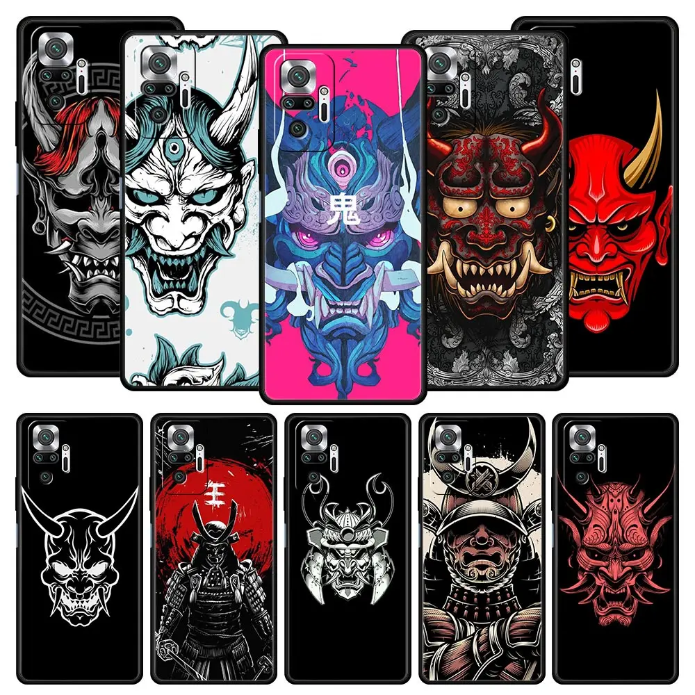 

Funny Samurai Oni Mask For Redmi 10C Case For Xiaomi Redmi Note 12 11 10 Pro Plus Phone Case 10S 9S 9 9T 8T 9C 9A 8 8A 7 Cover