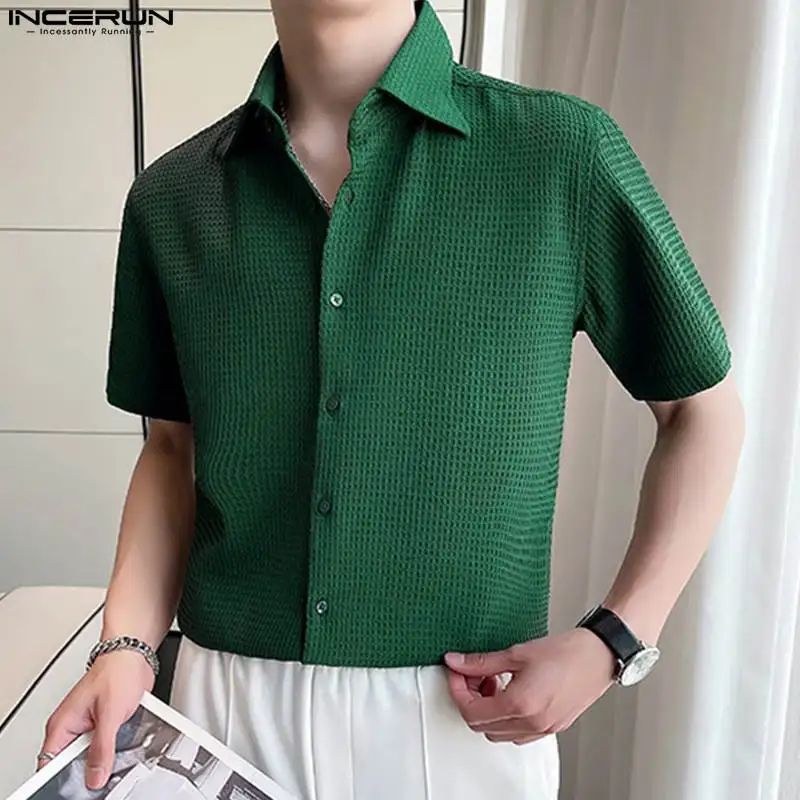 2023 Men Shirt Solid Color Lapel Short Sleeve Button Streetwear Men Clothing Summer Korean Style Casual Shirts S-5XL INCERUN
2023 Men Shirt Solid Color Lapel Short Sleeve Button Streetwear Men Clothing Summer Korean Style Casual Shirts S-5XL INCERUN