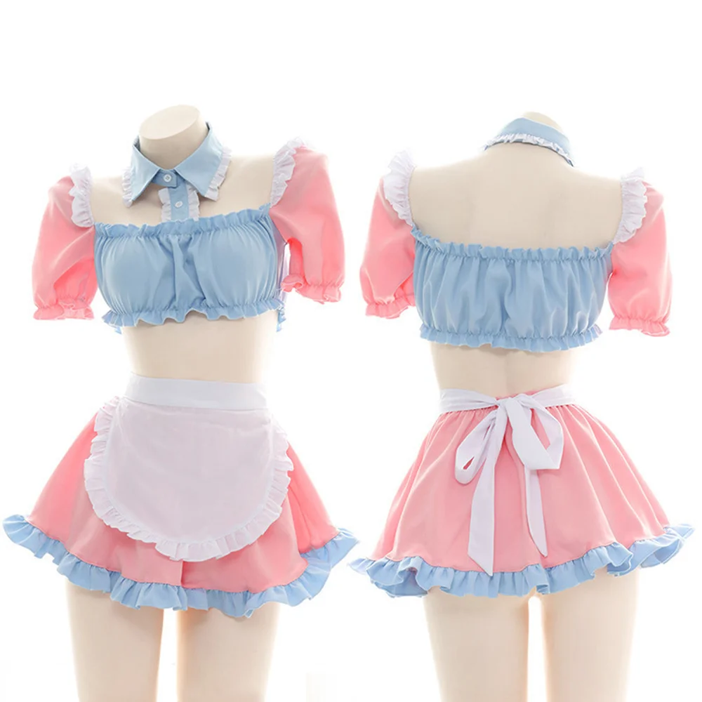 

Słodka Lolita Pokojówka Sukienka Różowa Ładna Dziewczyna Kobiety Anime Jednolity Seksowny Strój Pokojówki Sukienka Babydoll
