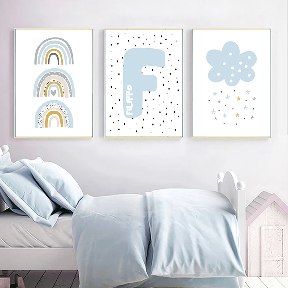 Cartoon Custom Baby Name Rainbow Clouds Stars Blue Poster Nursery Canvas Painting Wall Art Print Picture Kids Room Home Decor
Cartoon Custom Baby Name Rainbow Clouds Stars Blue Poster Nursery Canvas Painting Wall Art Print Picture Kids Room Home Decor