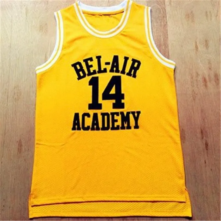 

Movie Will Smith NO.14 Bel-Air Academy Basketball Jersey NO.25 Carlton Bank Black Yellow Green Mens T Shirt Vest College Jersey