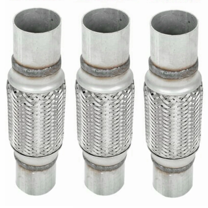3X Exhaust Flex Pipe Stainless Steel Double Braid 2 X 6 Inch With Ends 10 Inch Long
3X Exhaust Flex Pipe Stainless Steel Double Braid 2 X 6 Inch With Ends 10 Inch Long