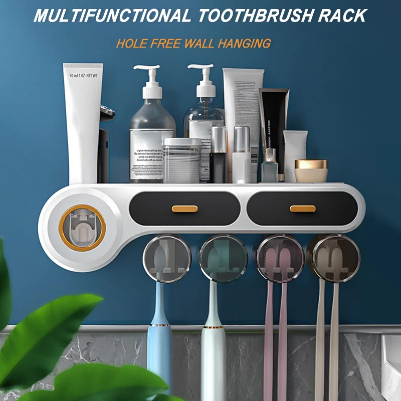 Toothbrush Holder Automatic Toothpaste Squeezer Home Storage Shelves Wall-mounted Bathroom Accessories Sets Household
Toothbrush Holder Automatic Toothpaste Squeezer Home Storage Shelves Wall-mounted Bathroom Accessories Sets Household
