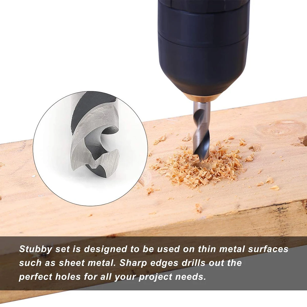 6.35mm Drill Bit Set 1/4Inch Hex Shank 3-Point Stubby For Woodworking 3/32" 1/8" 3/16" 1/4" 5/16" 3/8" Power Tool Accessories
6.35mm Drill Bit Set 1/4Inch Hex Shank 3-Point Stubby For Woodworking 3/32" 1/8" 3/16" 1/4" 5/16" 3/8" Power Tool Accessories