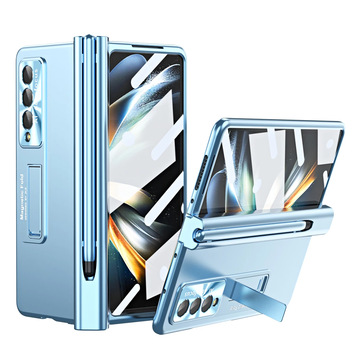 High Quality Case For Samsung Galaxy Z Fold 4 Case Glass Film Screen Hinge Plating Magnetic Hard Stand Pen Slot Protection Cover
High Quality Case For Samsung Galaxy Z Fold 4 Case Glass Film Screen Hinge Plating Magnetic Hard Stand Pen Slot Protection Cover