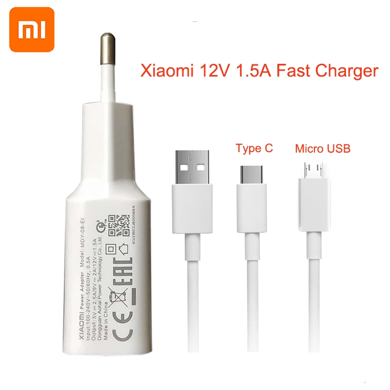 Original XIAOMI 18W Fast Charger 12V/1.5A USB Quick Adapter TYPE-C Micro Cable For Mi 6 8 9 10 Redmi Note 7 8 Pro A2 A3 Lite
Original XIAOMI 18W Fast Charger 12V/1.5A USB Quick Adapter TYPE-C Micro Cable For Mi 6 8 9 10 Redmi Note 7 8 Pro A2 A3 Lite