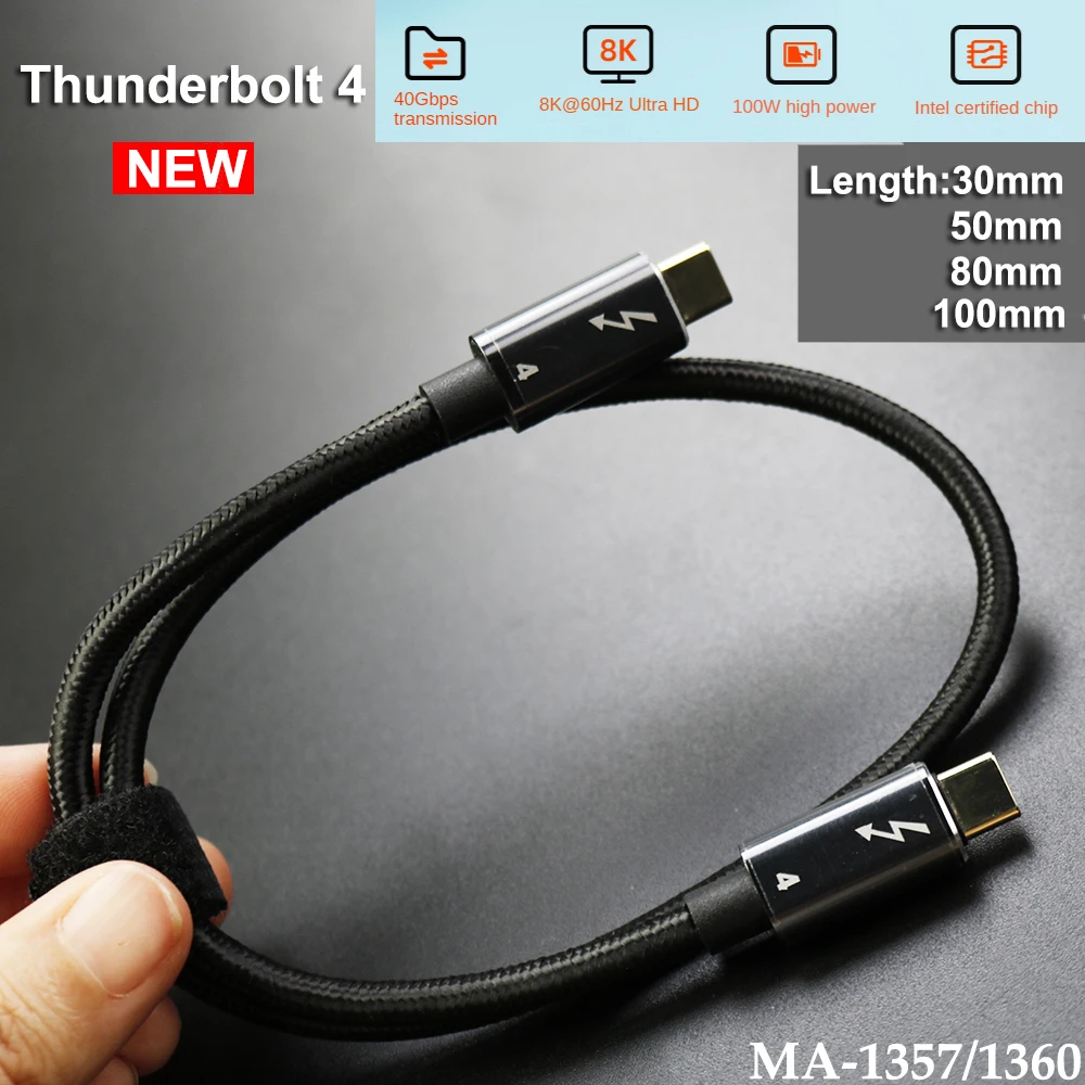 1PCS USB C To Type C Cable For Thunderbolt 4 Data Cable 40Gbps USB-C Data Sync Cable 8K@60H 100W Fast Charging Cable
1PCS USB C To Type C Cable For Thunderbolt 4 Data Cable 40Gbps USB-C Data Sync Cable 8K@60H 100W Fast Charging Cable