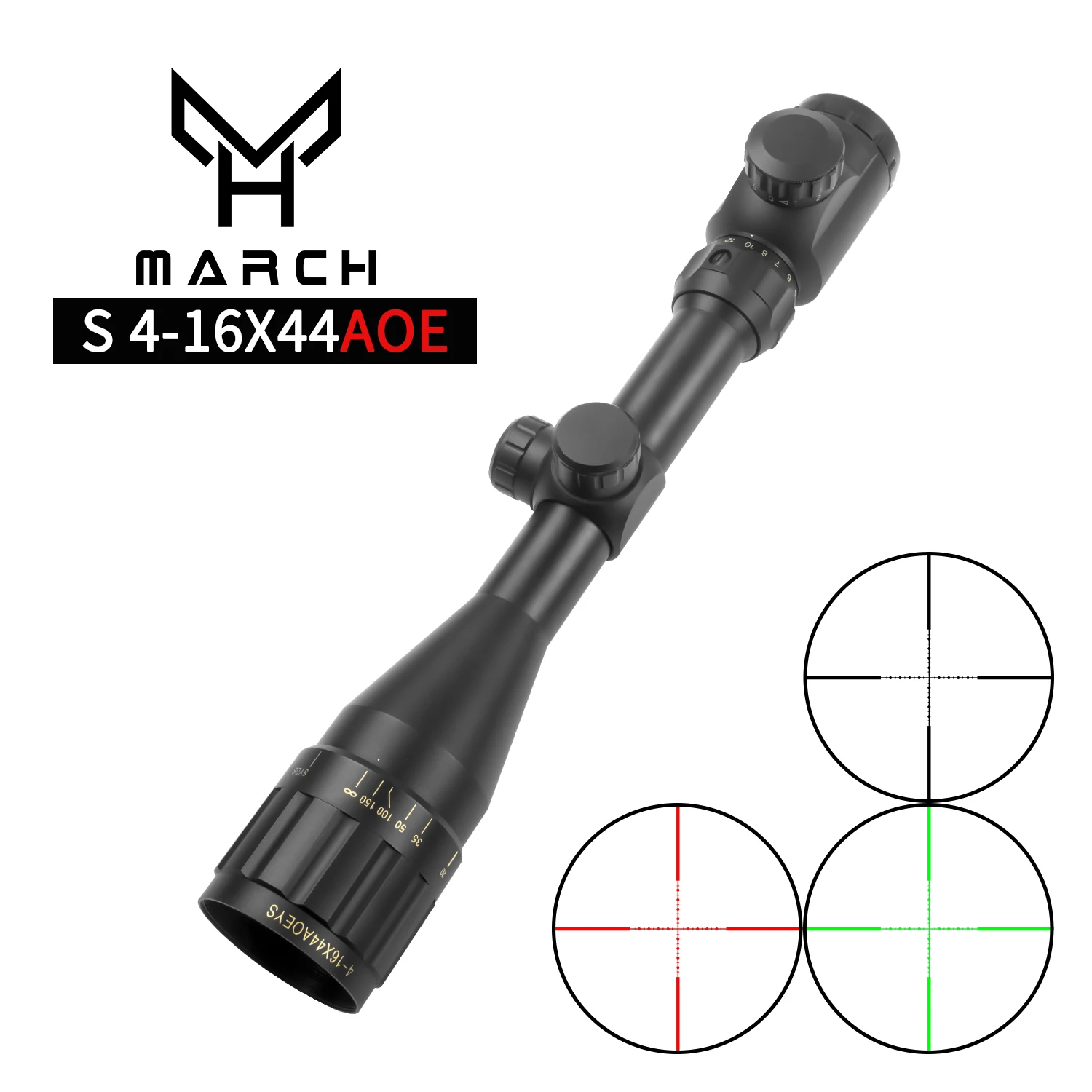 MARCH S 4-16X44AOE Tactical Riflescopes Spotting Rifle Scope for Hunting Optical Collimator Air Gun Sight Red Green Illumination
MARCH S 4-16X44AOE Tactical Riflescopes Spotting Rifle Scope for Hunting Optical Collimator Air Gun Sight Red Green Illumination