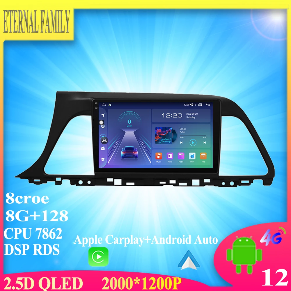 

Автомобильная интеллектуальная система Android 12 для Hyundai Sonata 7 LF 2014 - 2017 Carplay 4G WIFI Автомобильная Мультимедийная GPS-навигация BT DSP RDS