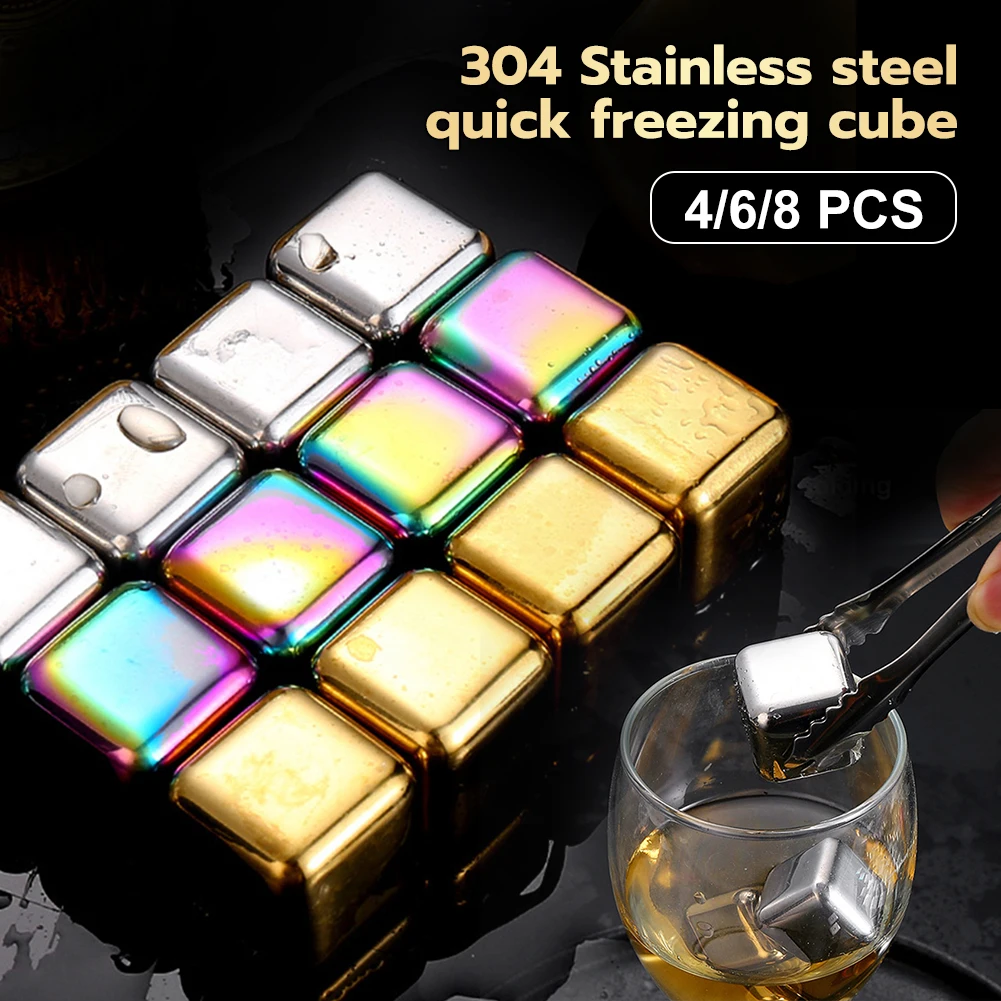 4/6/8 Pcs 304 Stainless Steel Ice Cube Reusable Ice Cube for Wine Beverage Liqueurs High Cooling Technology Refreezable Stones
4/6/8 Pcs 304 Stainless Steel Ice Cube Reusable Ice Cube for Wine Beverage Liqueurs High Cooling Technology Refreezable Stones