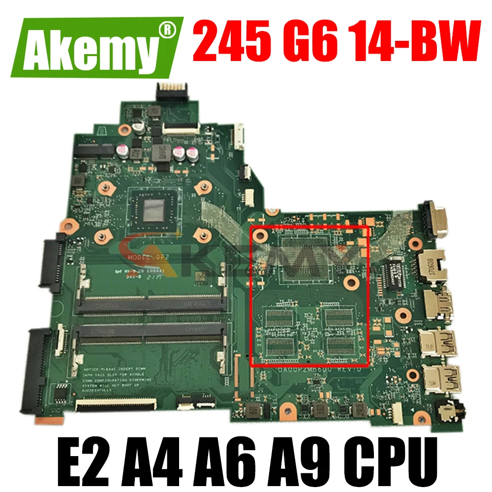 Материнская плата DA00P2MB6D0 DA00P2MB6D1 с E2 A4 A6 A9 AMD CPU UMA для HP 245 G6 14-BW Материнская плата ноутбука
Материнская плата DA00P2MB6D0 DA00P2MB6D1 с E2 A4 A6 A9 AMD CPU UMA для HP 245 G6 14-BW Материнская плата ноутбука