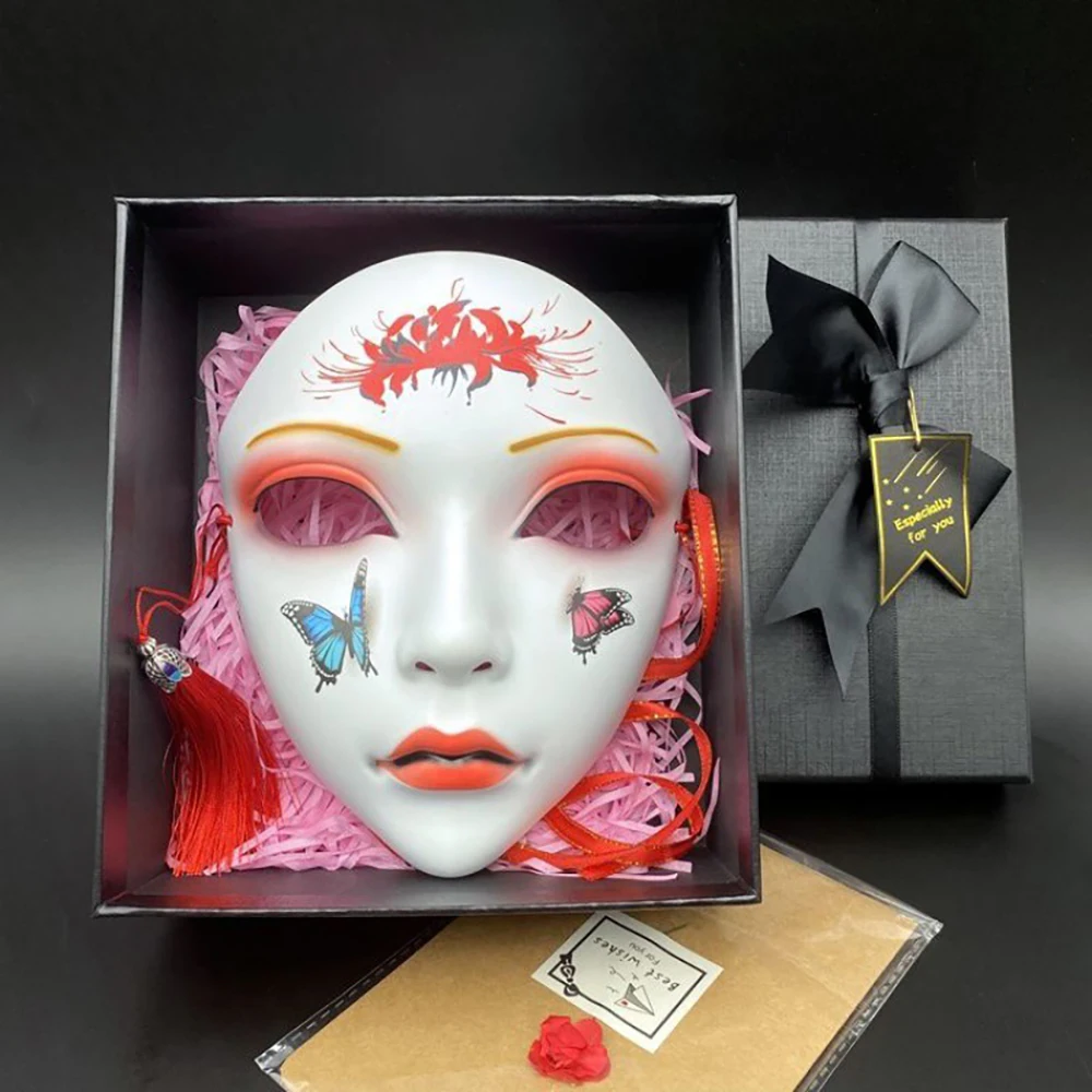 Halloween Women Animistic Mask Cosplay Flower Full Face Cover Masquerade Party Accessories Butterfly Mask Adult Props
Halloween Women Animistic Mask Cosplay Flower Full Face Cover Masquerade Party Accessories Butterfly Mask Adult Props