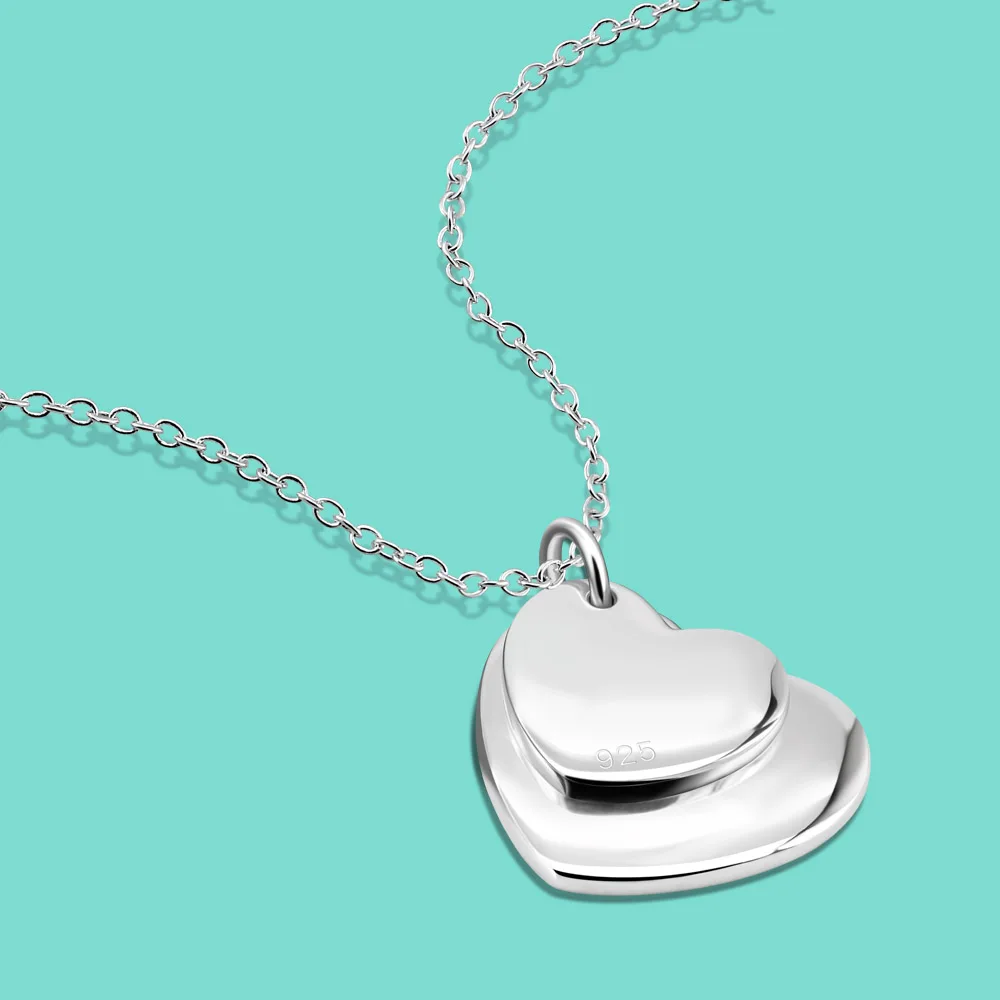 NEW 925 Silver Necklace For Women Simple Heart Necklace Shiny Pendant O Chain 18 Inch Girls' Jewelry Exquisite Accessories
NEW 925 Silver Necklace For Women Simple Heart Necklace Shiny Pendant O Chain 18 Inch Girls' Jewelry Exquisite Accessories