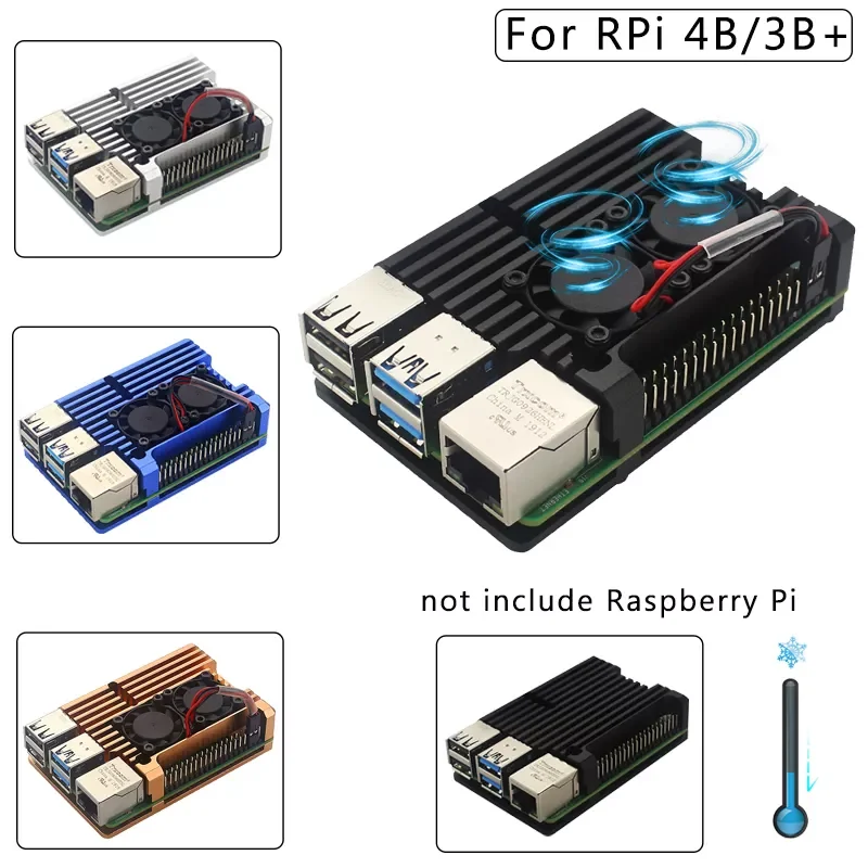 Raspberry Pi 4 4B Case Enclosure CNC Aluminum Cover Heatsink Cooling Fan for Raspberry Pi 4 Model B
Raspberry Pi 4 4B Case Enclosure CNC Aluminum Cover Heatsink Cooling Fan for Raspberry Pi 4 Model B