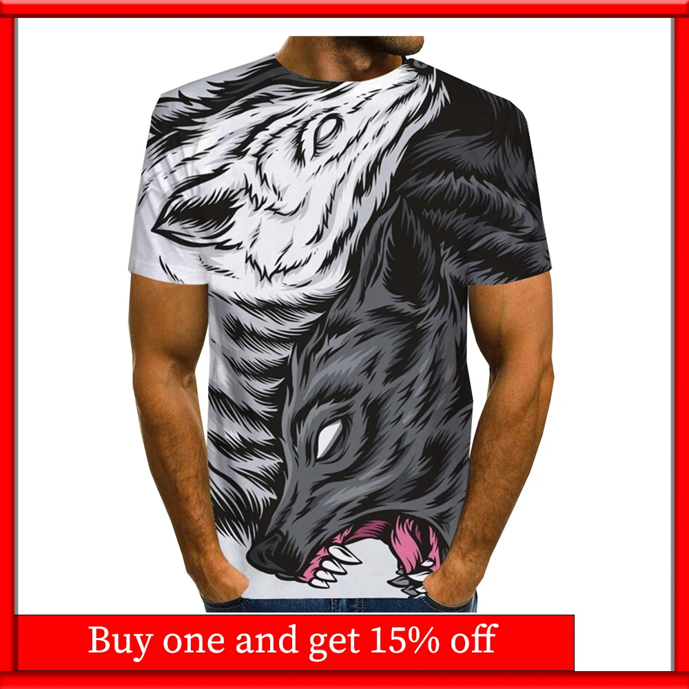 Men T-shirt Casual top Summer Comfort Clothing 3D Wolf Print shirt Short sleeve T-shirt o collar classic short men's shirt grey
Men T-shirt Casual top Summer Comfort Clothing 3D Wolf Print shirt Short sleeve T-shirt o collar classic short men's shirt grey
