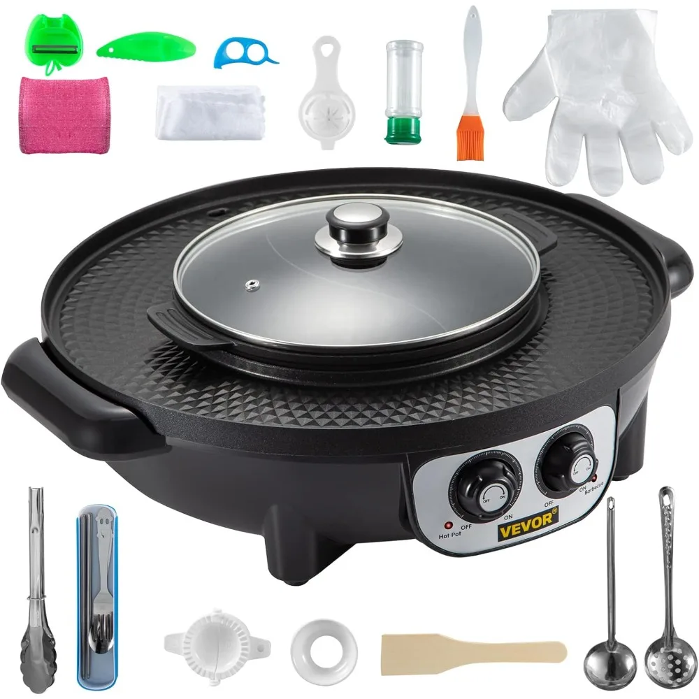 Электрический гриль 2 в 1 и горячий горшок, гриль для барбекю и горячий горшок 2200 Вт с двойным контролем температуры, бездымный гриль с антипригарным покрытием
Электрический гриль 2 в 1 и горячий горшок, гриль для барбекю и горячий горшок 2200 Вт с двойным контролем температуры, бездымный гриль с антипригарным покрытием