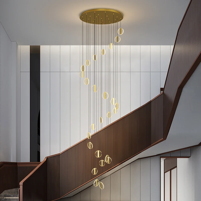 Nordic chandelier golden luxury villa stair living room chandelier mall exhibition hall stair decoration hanging line Chandelier
Nordic chandelier golden luxury villa stair living room chandelier mall exhibition hall stair decoration hanging line Chandelier