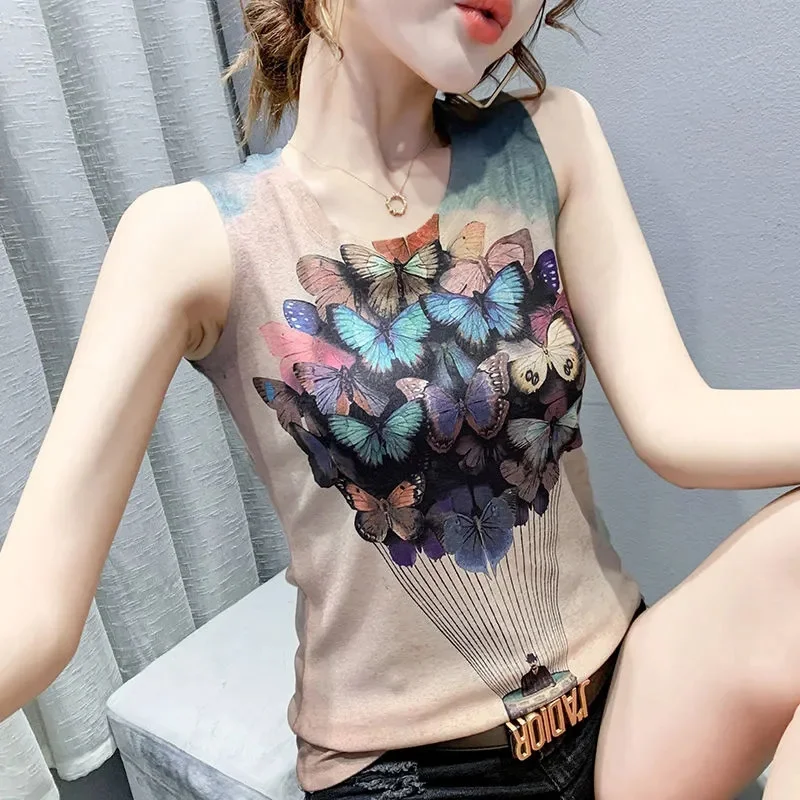 Майка женская маленькая, дизайнерская рубашка без рукавов, в иностранном стиле, одежда для улицы, летний топ
Майка женская маленькая, дизайнерская рубашка без рукавов, в иностранном стиле, одежда для улицы, летний топ