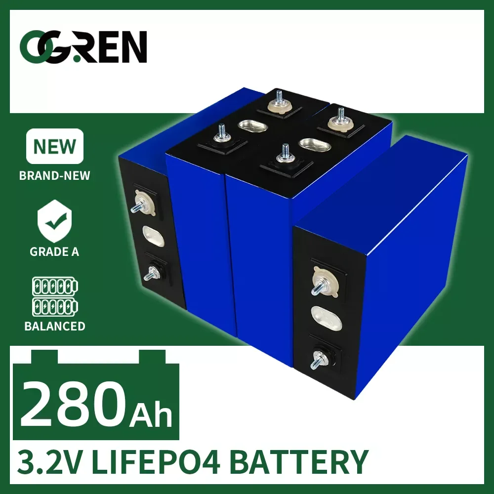 3.2V 280AH Lifepo4 Battery 4/8/16/32PCS Rechargeable Lithium Iron Phosphate Battery 24V 36V For RV Golf Cart Boat Yacht Forklift
3.2V 280AH Lifepo4 Battery 4/8/16/32PCS Rechargeable Lithium Iron Phosphate Battery 24V 36V For RV Golf Cart Boat Yacht Forklift