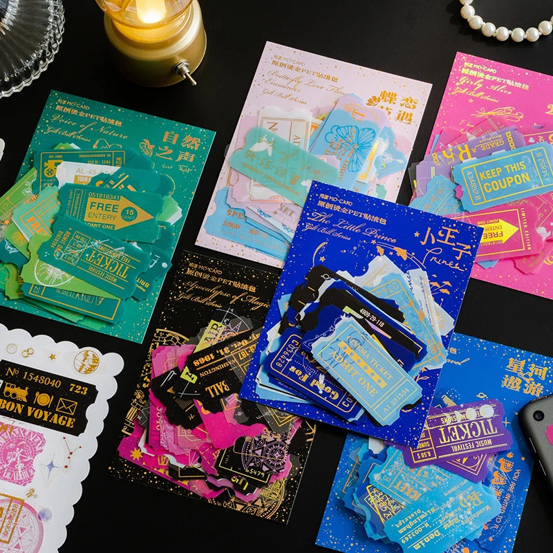 45pcs Bronzing Ticket Stationery Stickers Aesthetics DIY Phone Laptop Decoration Diary Scrapbooking Shorthandbook Accessories
45pcs Bronzing Ticket Stationery Stickers Aesthetics DIY Phone Laptop Decoration Diary Scrapbooking Shorthandbook Accessories