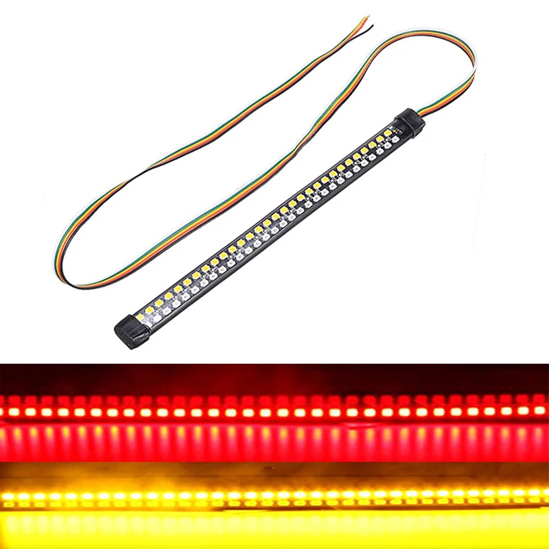 1PC Flexible 48 LED Motorcycle Light Bar Strip Tail Turn Signal 12V Dual Color Tail Rear Brake Stop Signal Motorbike Brake Light
1PC Flexible 48 LED Motorcycle Light Bar Strip Tail Turn Signal 12V Dual Color Tail Rear Brake Stop Signal Motorbike Brake Light