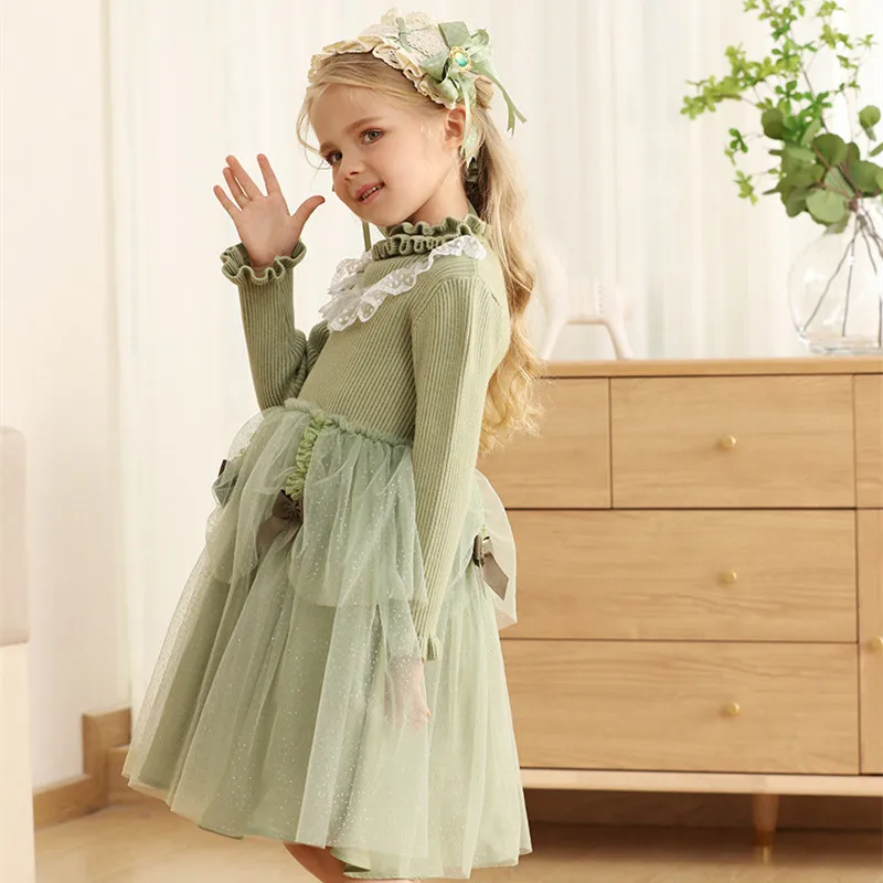 Spring Autumn Girls Knitted Dress Kids Girl Patchwork Tulle Lace Dresses Children Elegant Knitwears Infant Casual Frocks Outfits
Spring Autumn Girls Knitted Dress Kids Girl Patchwork Tulle Lace Dresses Children Elegant Knitwears Infant Casual Frocks Outfits