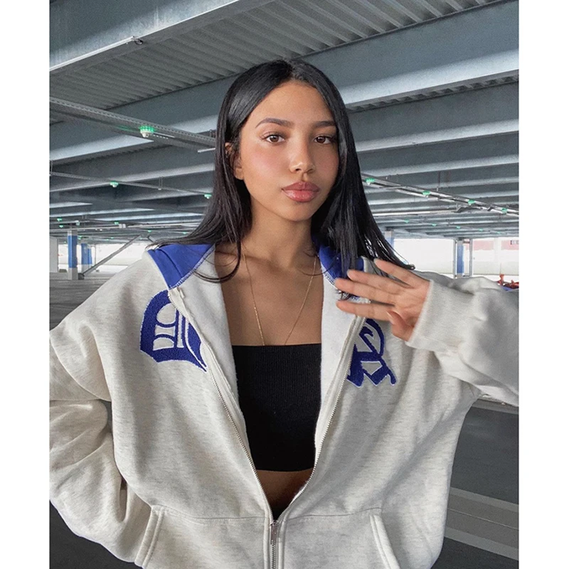 Streetwear Y2K Tops letter print Grunge Gothi Oversized Zip-Up Hoodie Streetwear Womens hip-hop Kawaii Female Sweatshirts
Streetwear Y2K Tops letter print Grunge Gothi Oversized Zip-Up Hoodie Streetwear Womens hip-hop Kawaii Female Sweatshirts