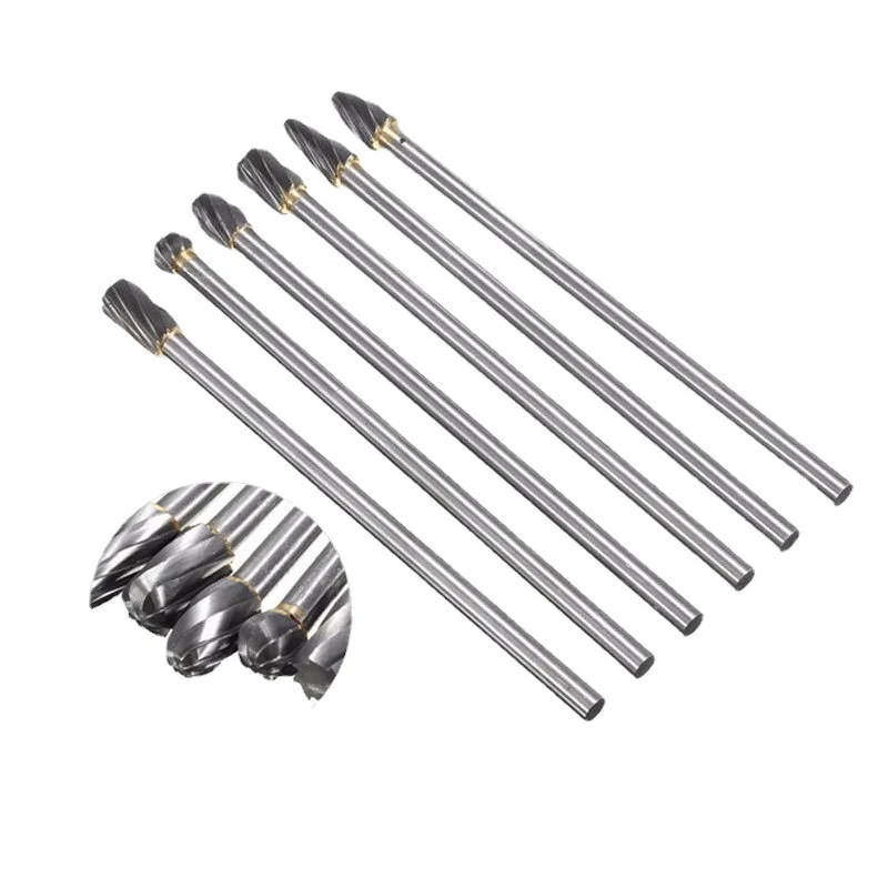 Cemented Carbide Rotary File Tungsten Steel Hob Alloy Grinding Head Wood Carving Grinding Head Root Carving 6-pcs Set
Cemented Carbide Rotary File Tungsten Steel Hob Alloy Grinding Head Wood Carving Grinding Head Root Carving 6-pcs Set