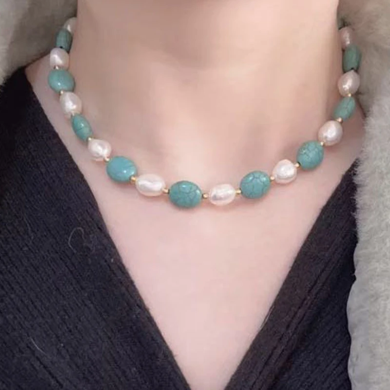 2022 New Turquoises Boho Choker Necklace Women Chic Short Beaded NaturePearl Necklace Holiday Jewelry Wholesale
2022 New Turquoises Boho Choker Necklace Women Chic Short Beaded NaturePearl Necklace Holiday Jewelry Wholesale