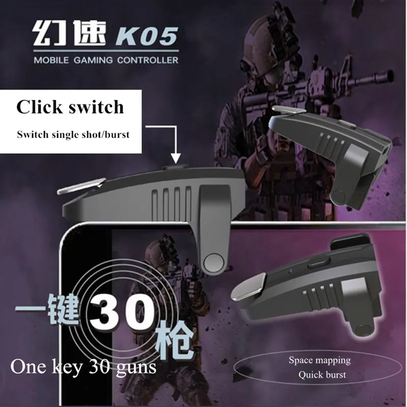 Игровой контроллер K05 ABS, аксессуары для Fr PUBG, джойстик, триггер, ручка для стрельбы, L1R1, кнопка Aux Fire, для IOS, Android
Игровой контроллер K05 ABS, аксессуары для Fr PUBG, джойстик, триггер, ручка для стрельбы, L1R1, кнопка Aux Fire, для IOS, Android