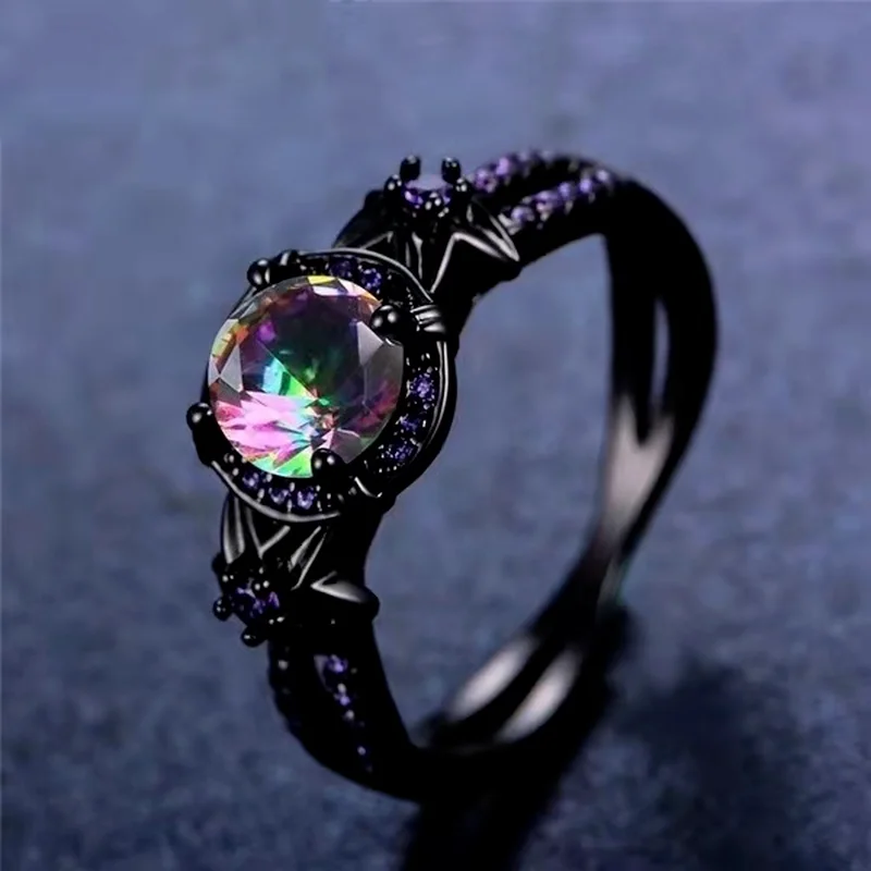 Blue Fire Opal Star Flower Rings for Women Vintage Fashion Black Gold Filled Purple Zircon Ring Wedding Jewelry
Blue Fire Opal Star Flower Rings for Women Vintage Fashion Black Gold Filled Purple Zircon Ring Wedding Jewelry