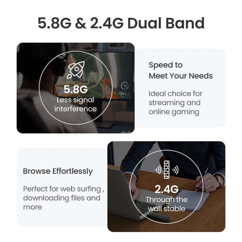 UGREEN WiFi адаптер USB3.0 AC1300Mbps 5 8G & 2 4G двухдиапазонный USB для ПК настольного ноутбука