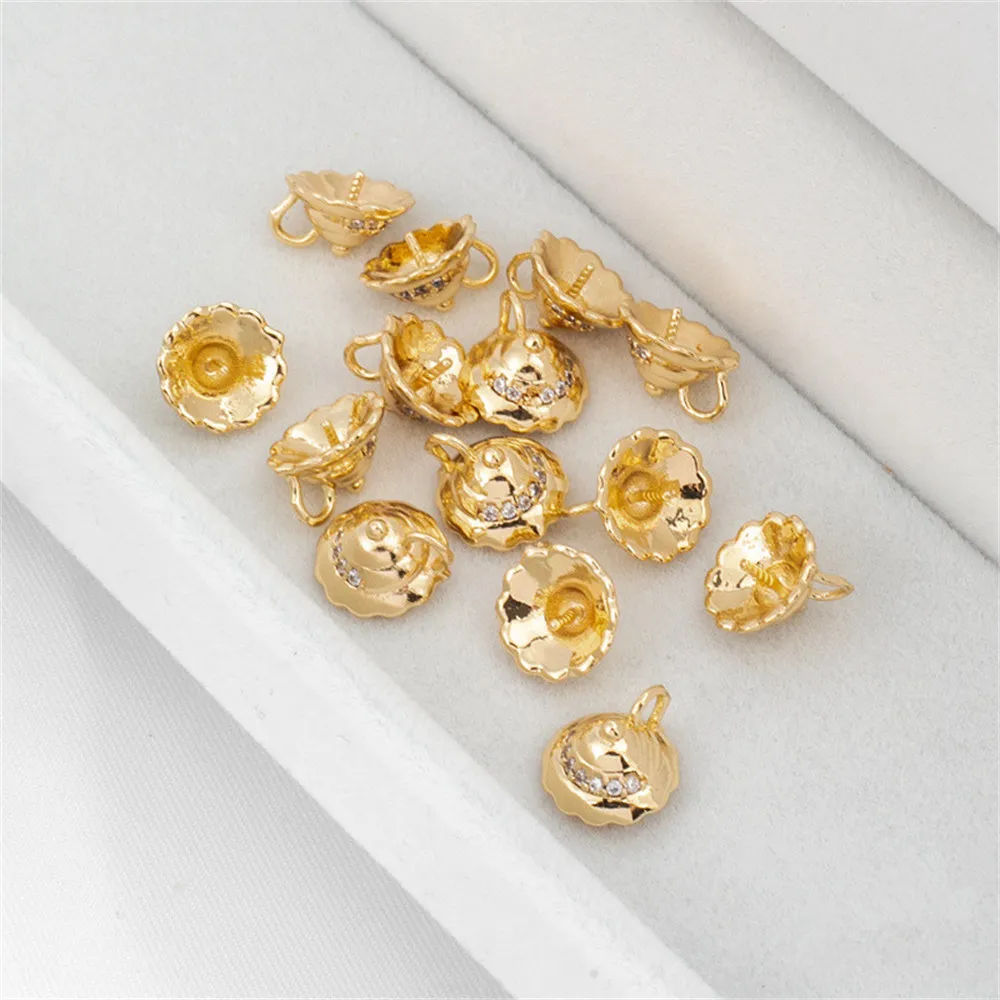 14K gold with zirconium glossy hat pin diy accessories bead cap pearl round beads handmade ornamental chain jewelry materials
14K gold with zirconium glossy hat pin diy accessories bead cap pearl round beads handmade ornamental chain jewelry materials