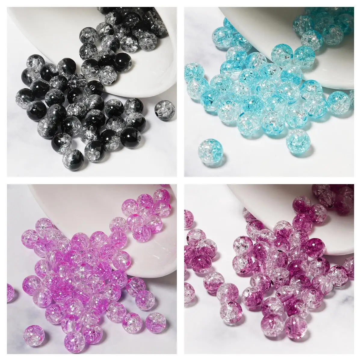 50 pieces/bag new two-color cracker crystal beads crackle crystal cracker beads diy woven bracelet accessories
50 pieces/bag new two-color cracker crystal beads crackle crystal cracker beads diy woven bracelet accessories