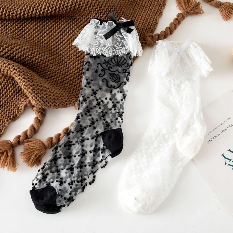 Crystal Stockings Woman Clothes Cotton Kawaii Lolita Socks Women's Cut Harajuku Bow White Slim Place JK Thin Underwear
Crystal Stockings Woman Clothes Cotton Kawaii Lolita Socks Women's Cut Harajuku Bow White Slim Place JK Thin Underwear