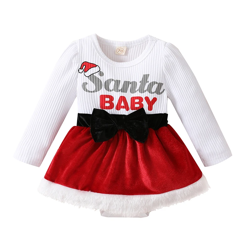 Christmas Baby Romper Dress Infant Girls Letter Print Long Sleeve Round Neck A-Line Jumpsuit with Bow Decoration For 0-18Months
Christmas Baby Romper Dress Infant Girls Letter Print Long Sleeve Round Neck A-Line Jumpsuit with Bow Decoration For 0-18Months