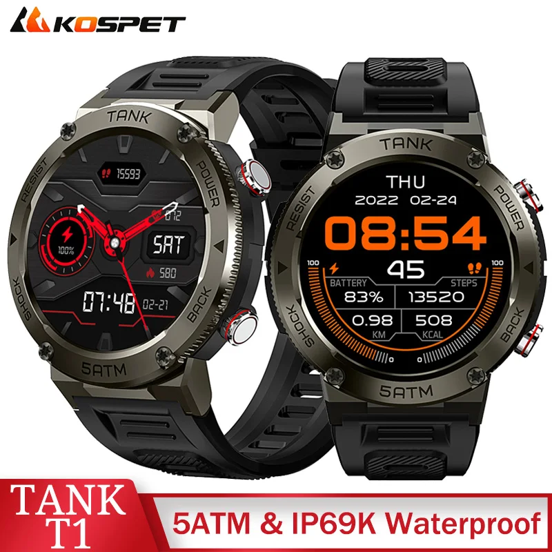 Смарт-часы Kospet Tank T1 мужские, водостойкие IP69K, измерение пульса и уровня кислорода в крови
Смарт-часы Kospet Tank T1 мужские, водостойкие IP69K, измерение пульса и уровня кислорода в крови