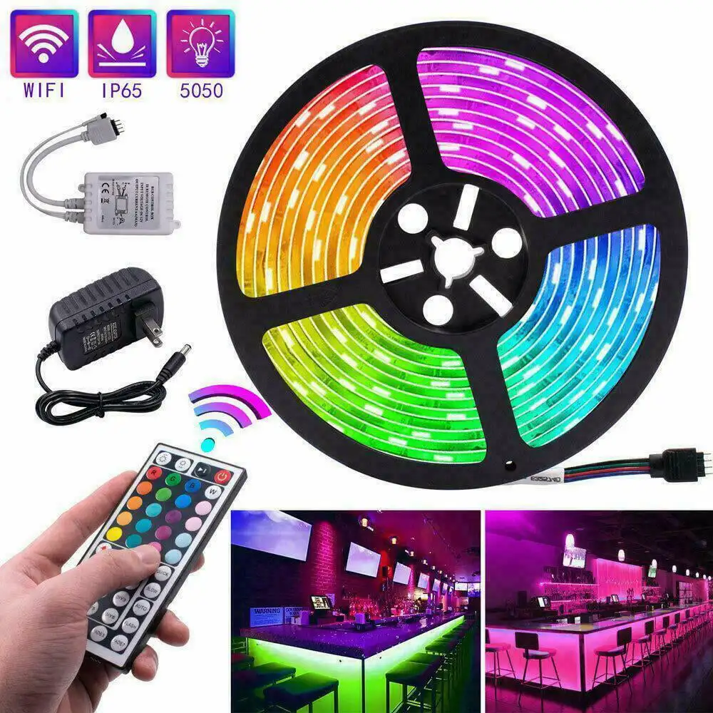 Free Shipping Waterproof 16.4ft/32.8ft LED Strip Light 5050 RGB LED Strip Color Changing LED Strip Lights with 44 Keys Remote Co
Free Shipping Waterproof 16.4ft/32.8ft LED Strip Light 5050 RGB LED Strip Color Changing LED Strip Lights with 44 Keys Remote Co