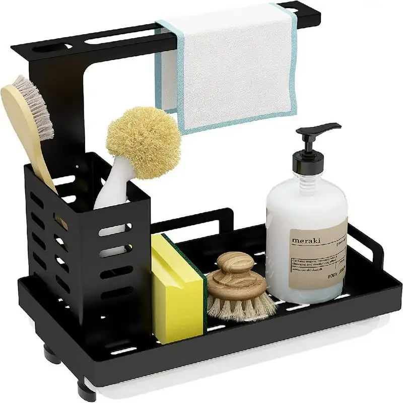 Stunning Black Stainless Steel Freestanding & Wall-Mounted Perfect Kitchen Organizer Sink Caddy with Perfect Drain Pan - Ideal f
Stunning Black Stainless Steel Freestanding & Wall-Mounted Perfect Kitchen Organizer Sink Caddy with Perfect Drain Pan - Ideal f