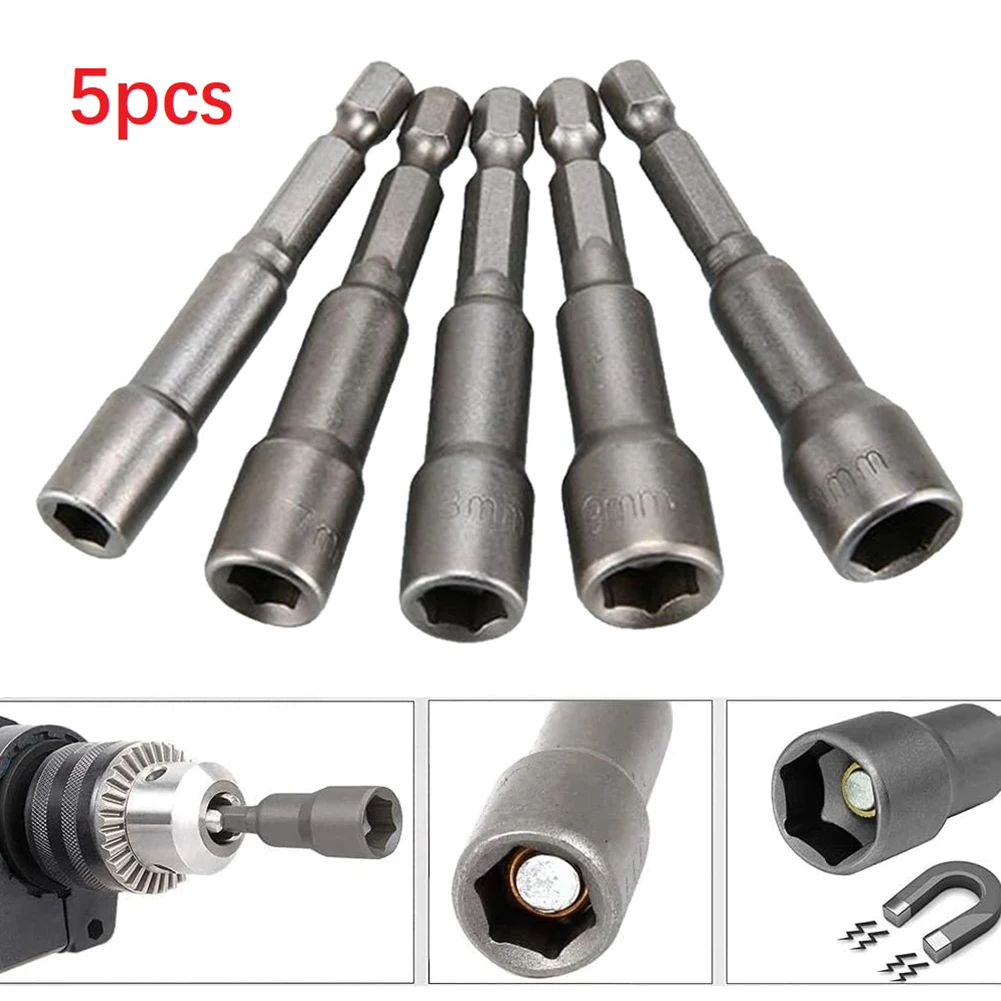 5pcs 6-10mm Impact Socket Magnetic Nut Screwdriver 1/4 Hex Key Set Drill Bit Adapter For Power Drills Impact Drivers Socket Kit
5pcs 6-10mm Impact Socket Magnetic Nut Screwdriver 1/4 Hex Key Set Drill Bit Adapter For Power Drills Impact Drivers Socket Kit