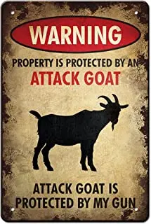 Property is Protected by an Attack Goat Funny Patio Metal Tin Sign Wall Decor Rustic Farmhouse Warning
Property is Protected by an Attack Goat Funny Patio Metal Tin Sign Wall Decor Rustic Farmhouse Warning