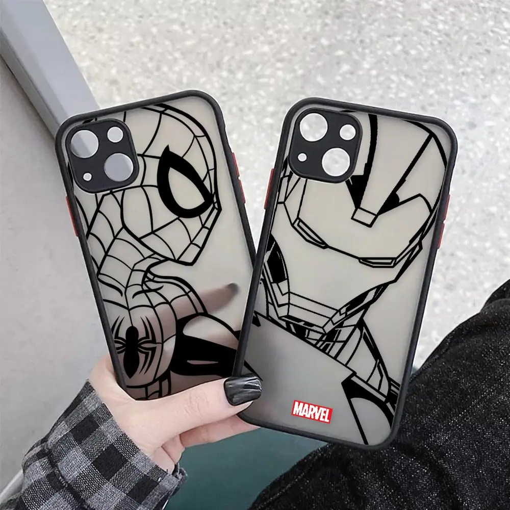 Marvel Iron Man Translucent Matte Phone Case For Iphone 11 12 13 Pro Max Mini 7 8 Plus XR X S Camera Protection Spider-man Cover
Marvel Iron Man Translucent Matte Phone Case For Iphone 11 12 13 Pro Max Mini 7 8 Plus XR X S Camera Protection Spider-man Cover