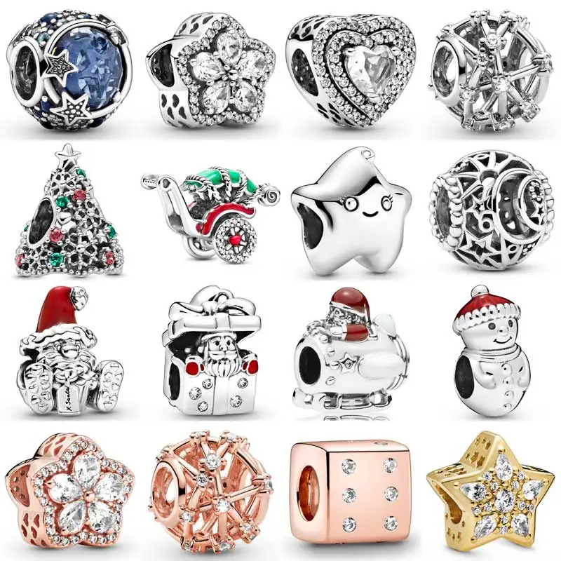 Fashion Sparkling Stars Constellation Snowflake Glitter Christmas Tree Charm 925 Sterling Silver Beads Fit Bracelet Diy Jewelry
Fashion Sparkling Stars Constellation Snowflake Glitter Christmas Tree Charm 925 Sterling Silver Beads Fit Bracelet Diy Jewelry