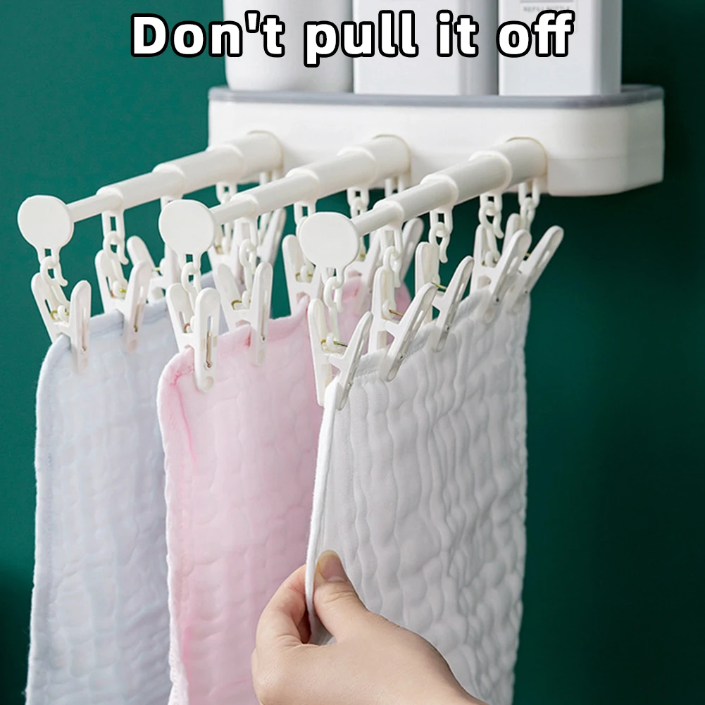 Retractable Drying Rack with Clips Multifunctional Storage Stand Bathroom Hidden without Punching Sock Underwear Drying Clip
Retractable Drying Rack with Clips Multifunctional Storage Stand Bathroom Hidden without Punching Sock Underwear Drying Clip