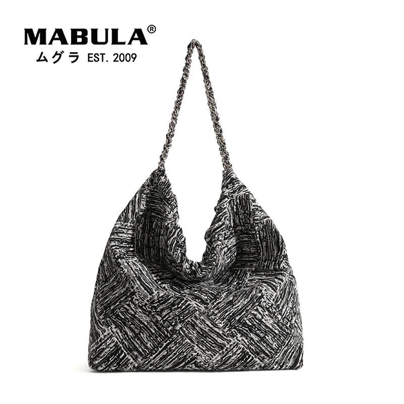 MABULA Plaited Chain Stripe Print Canvas Shoulder Bag for Women 2 Pc Set Boho Stylish Hobo Purse Big Casual Shopper Handbag
MABULA Plaited Chain Stripe Print Canvas Shoulder Bag for Women 2 Pc Set Boho Stylish Hobo Purse Big Casual Shopper Handbag